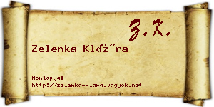 Zelenka Klára névjegykártya