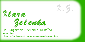 klara zelenka business card